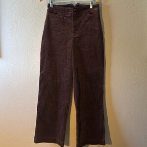 7 For All Man Kind Corduroy Pants Size 6 x 31" Inseam Brown Wide Leg High Waist
